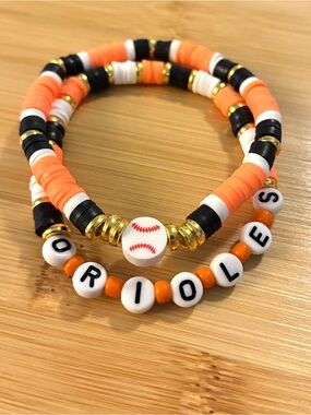 Orioles Baseball Beaded Bracelet Set